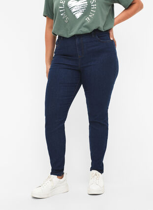 Zizzi FLASH - Jeans med super slim passform, Blue denim, Model image number 2