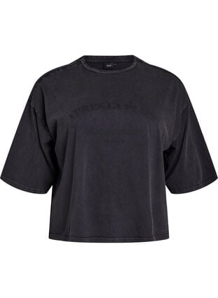 Zizzi Kort T-skjorte med Loose fit, Grå, Packshot image number 0