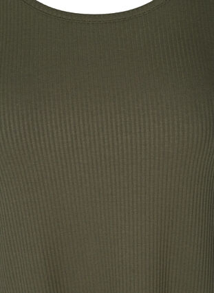 Ribbkjole med korte ermer, Dark Green, Packshot image number 2