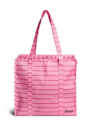 Handlepose med glidelås, Begonia Pink Stripe