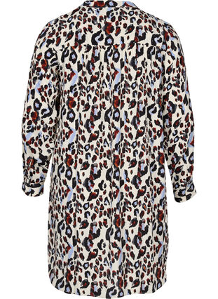 Mønstrete tunika med lange ermer, White Leo Print, Packshot image number 1
