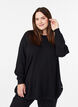 Strikkebluse med knapper i sidene, Svart, Model image number 0
