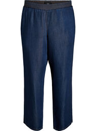 Vide lyocellbukser med denimlook, Bl&aring;