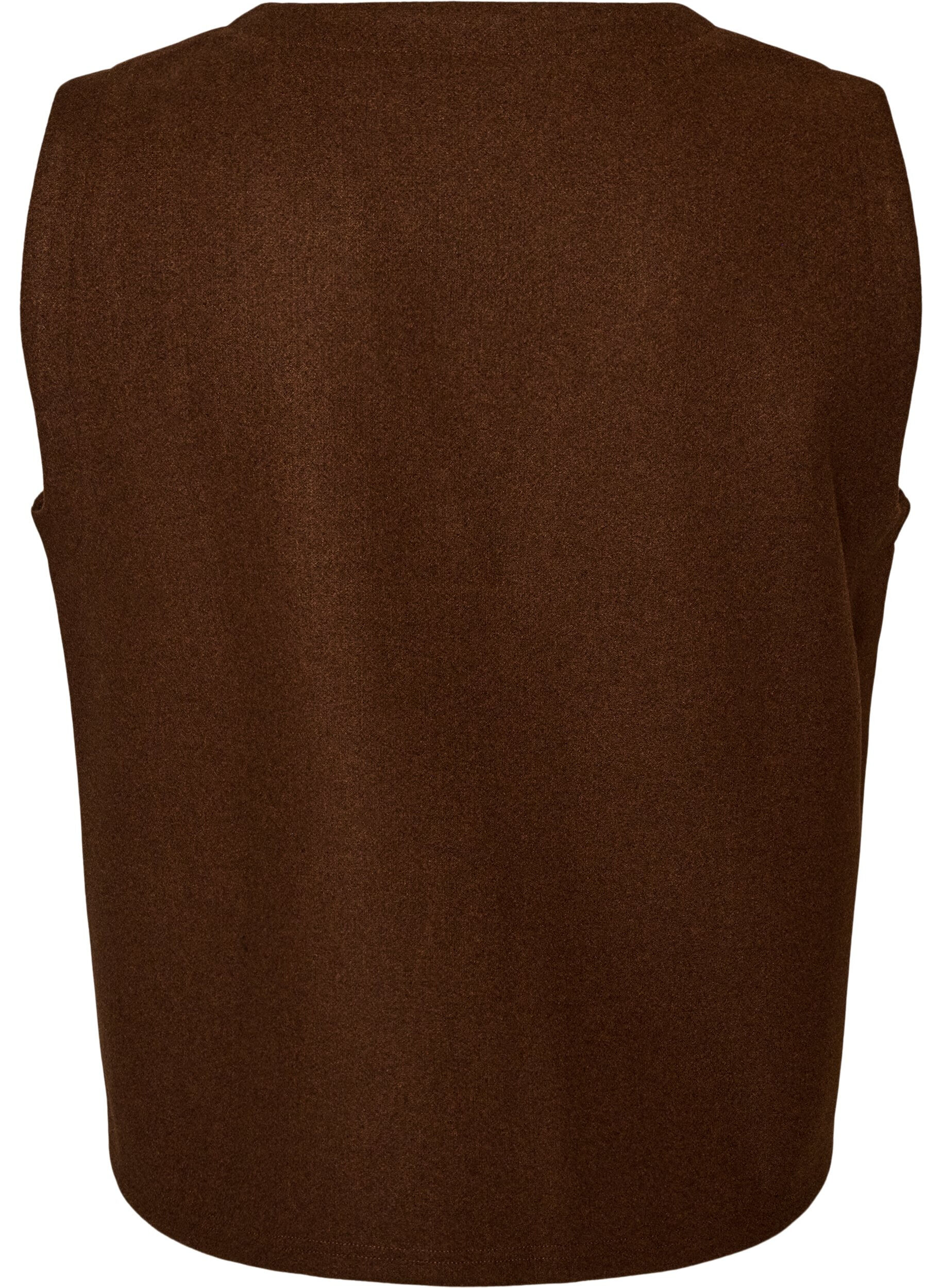 ZizziV-hals vest med knapper, Brun, Packshot image number 1