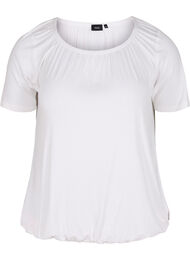 T-skjorte i viskose med strikk, Bright White