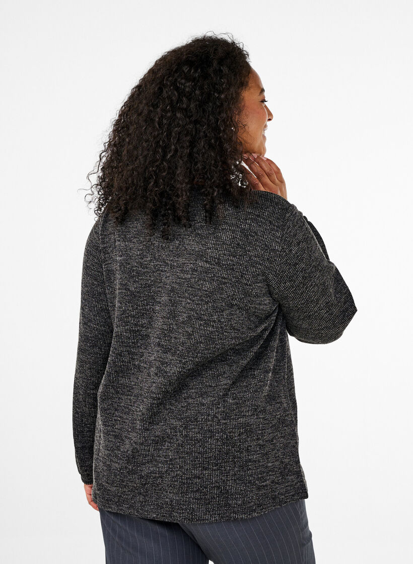 FLASH - Jerseybluse med lange ermer, Grå, Model image number 2