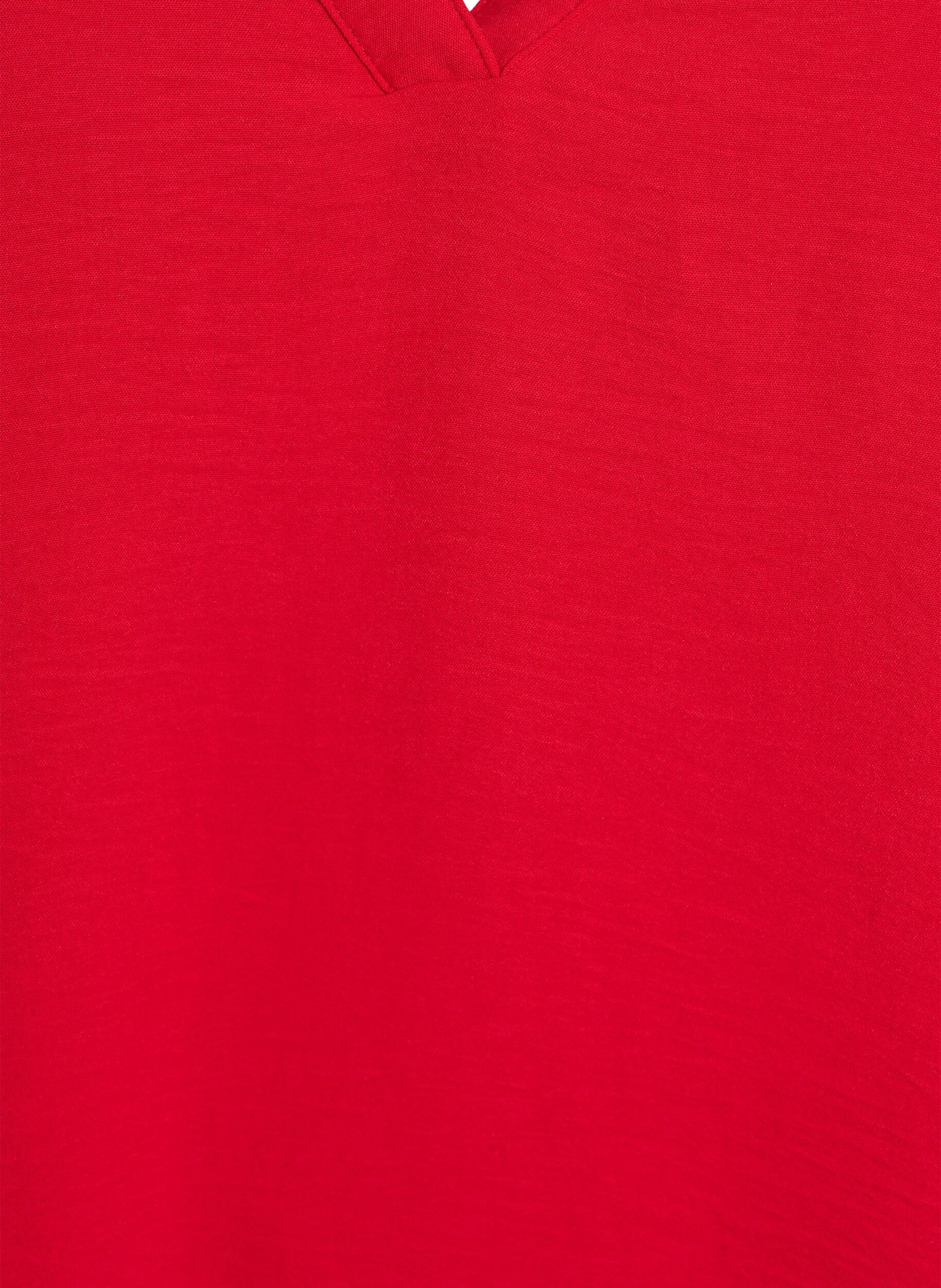 Zizzi Ermel&oslash;s overdel med rynkedetaljer, R&oslash;d, Packshot image number 2