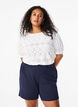 Kortermet bluse med blondemønster, Bright White, Model image number 0