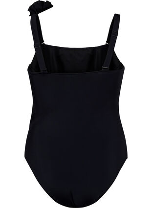Zizzi Badedrakt med asymmetrisk utringning, Black, Packshot image number 1