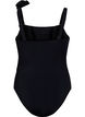 Badedrakt med asymmetrisk utringning, Black, Packshot image number 1