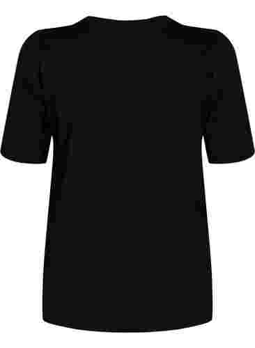 T-skjorte i bomull med 2/4-ermer, Black, Packshot image number 1