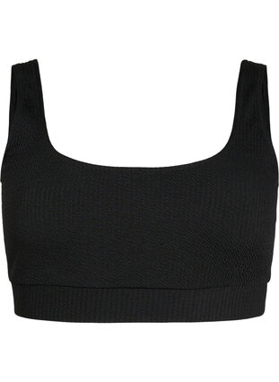 Bikinitopp med crepe struktur, Black, Packshot image number 0