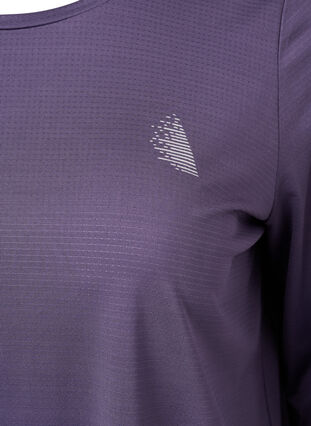 Zizzi Langermet treningsbluse med struktur, Purple Plumeria, Packshot image number 2