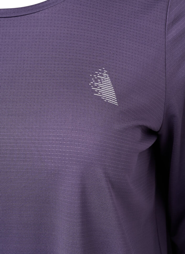 Langermet treningsbluse med struktur, Purple Plumeria, Packshot image number 2