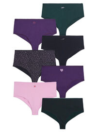 7-pack hipstertruse med vanlig midje, Lilla 7-pack hipstertruse med vanlig midje