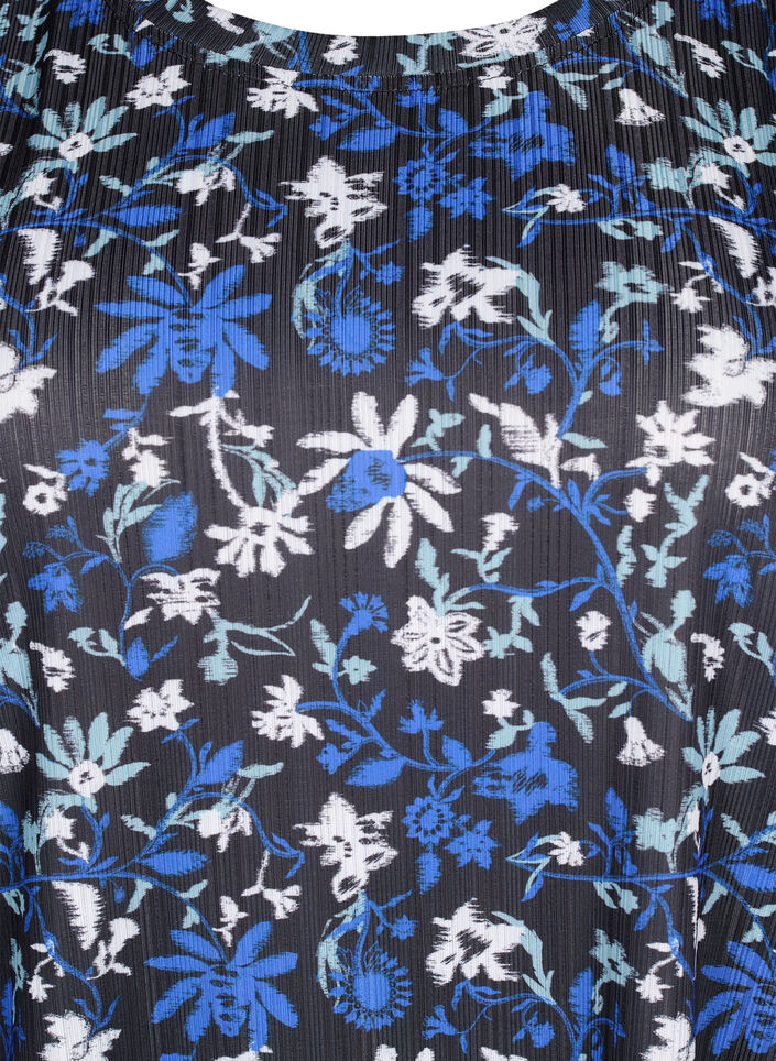 FLASH &ndash; T-skjorte med blomstertrykk, Black Blue Green AOP, Packshot image number 2