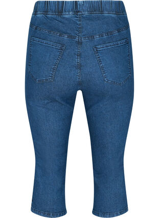 Capribukser i bomullsmiks, Dark blue denim, Packshot image number 1