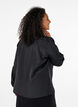 Satinbluse med volangdetaljer, Black, Model image number 1