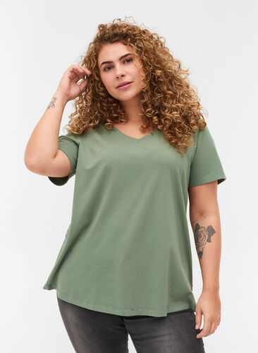 Basis t-skjorte, Agave Green, Model image number 0