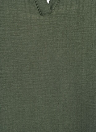 Zizzi Løs bluse med korte ermer, Grønn, Packshot image number 2