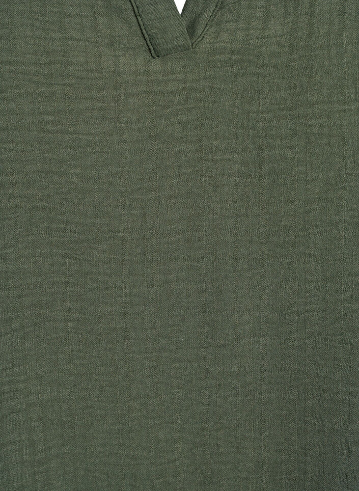 Løs bluse med korte ermer, Grønn, Packshot image number 2