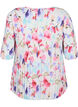 Plissert blomstrete bluse, White/MultiFlowerAOP, Packshot image number 1