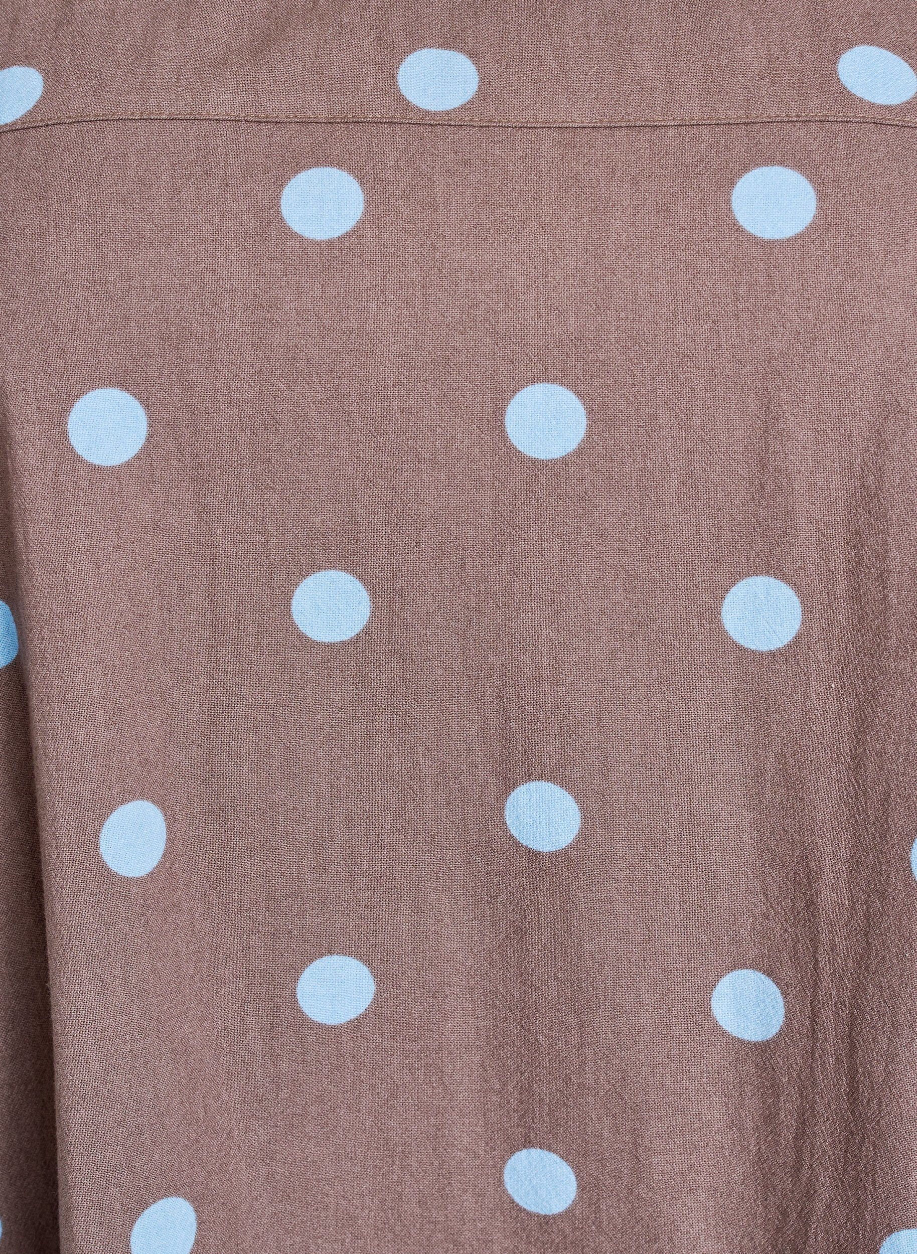 Zizzi Kortermet bomullskjole med trykt m&oslash;nster, Bl&aring;, Packshot image number 2