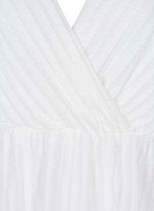 Bluse med 3/4-ermer og V-hals, White, Packshot image number 2