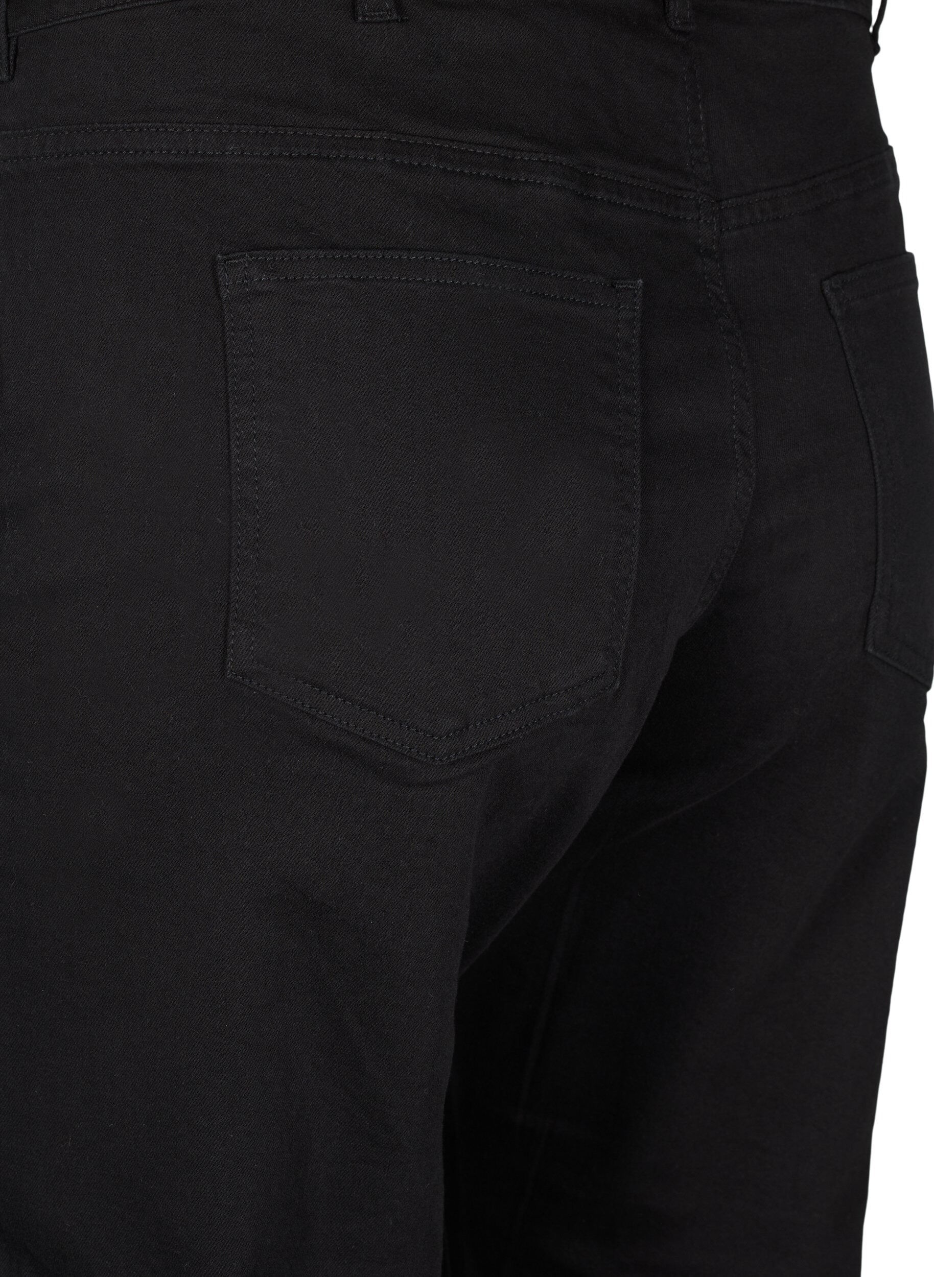 ZizziCropped Vera jeans med straight fit, Svart, Packshot image number 3