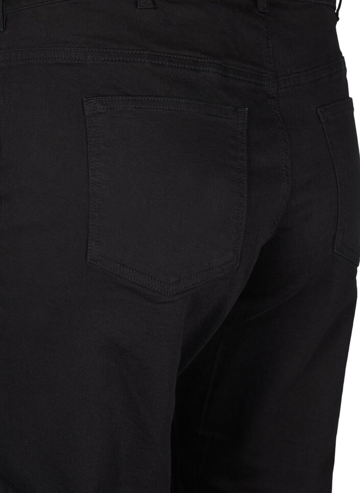 Cropped Vera jeans med straight fit, Svart, Packshot image number 3