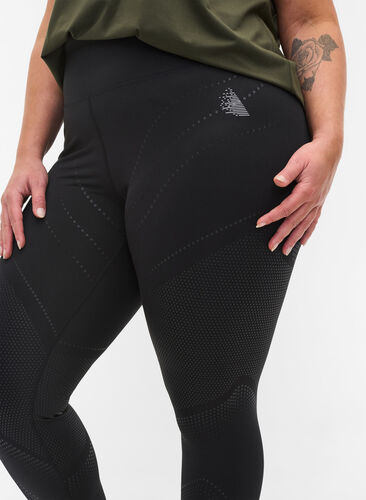 Cropped treningstights med struktur, Black, Model image number 2