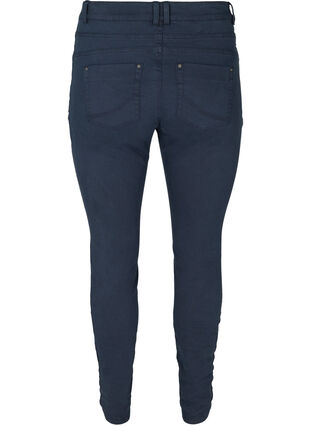 Tettsittende bukser med knappelukking, Dark Blue, Packshot image number 1