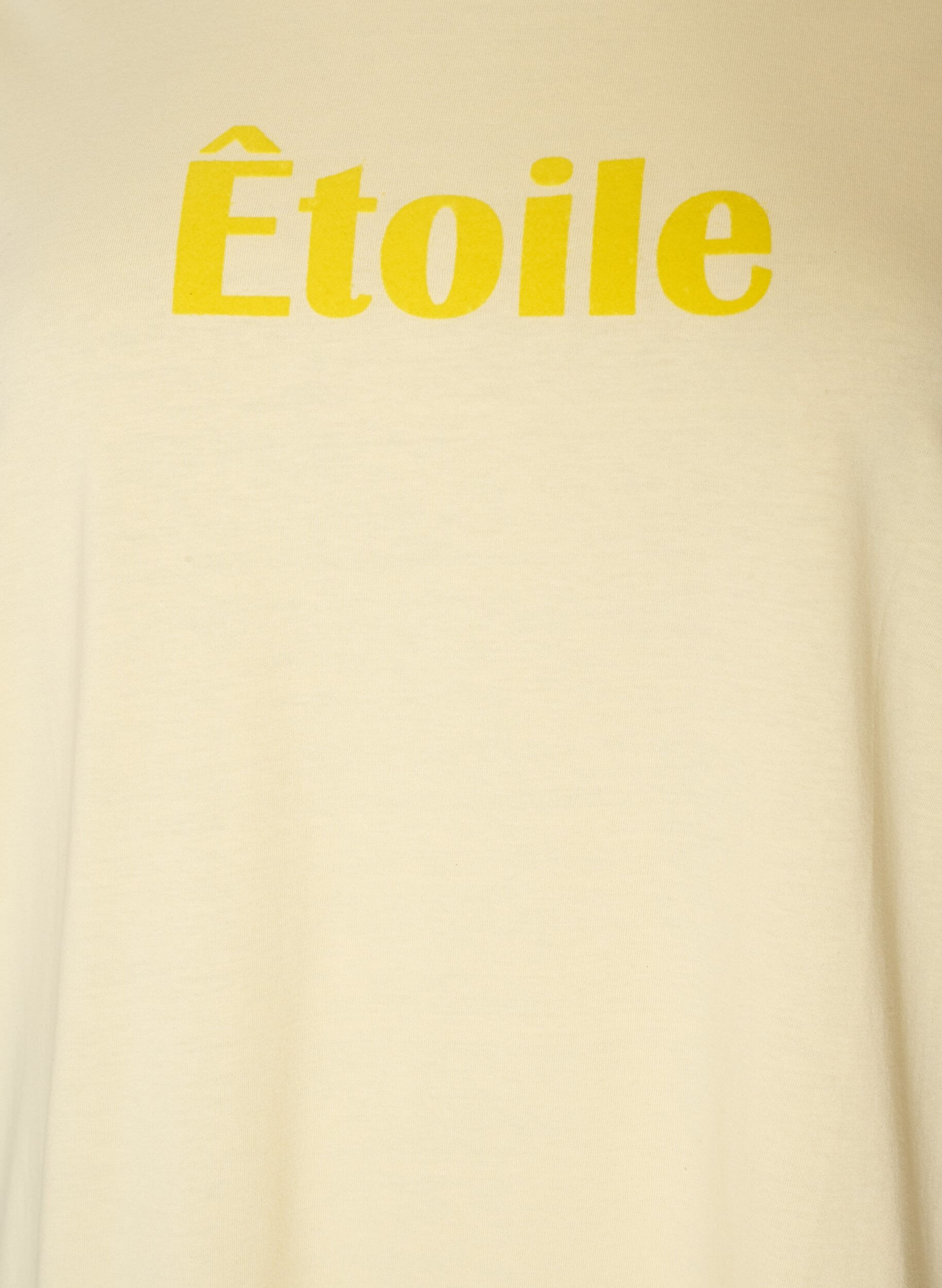 ZizziT-skjorte i organisk bomull med velur tekst, Gul, Packshot image number 2