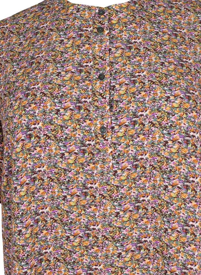 FLASH - Blomstrete tunika med korte ermer, Multi Ditsy, Packshot image number 2