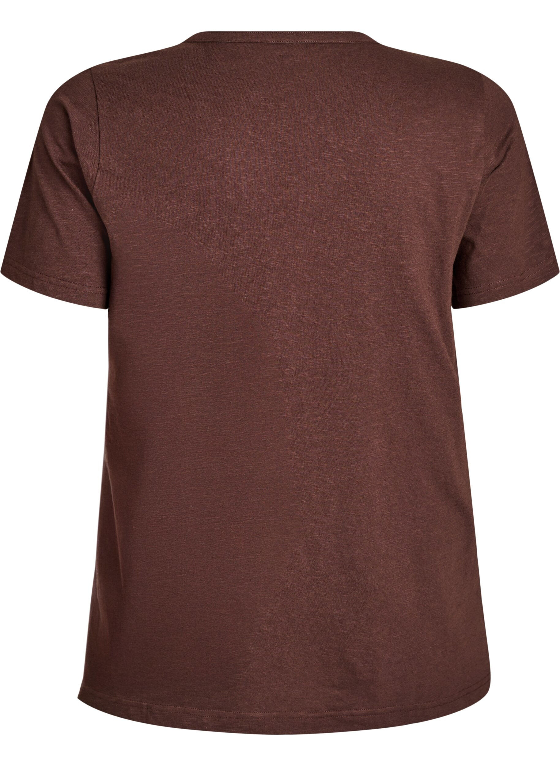 ZizziT-skjorte med knappdetalj, Brun, Packshot image number 1