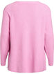 Strikkegenser med diagonalt m&oslash;nster og raglanermer, Rosa, Packshot image number 1