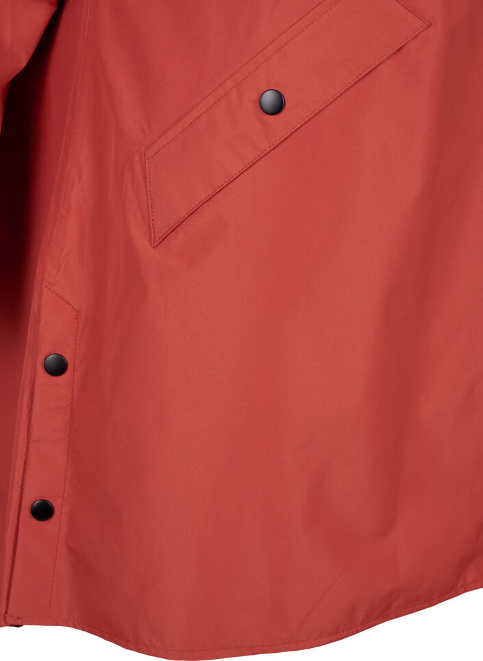 Regnjakke med lommer og hette, Rød, Packshot image number 3