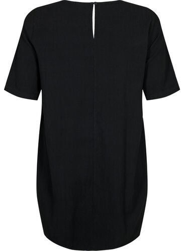 FLASH - kortermet tunika i bomull, Black, Packshot image number 1