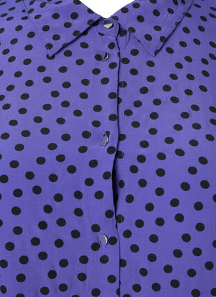 Lang prikkete skjorte i viskose, R.Blue w. Black Dot, Packshot image number 2