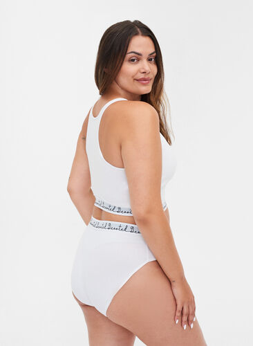 Bomullstruse med en normal høyde på livet, Bright White, Model image number 1