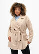 Kort trenchcoat med belte, Beige, Model image number 0