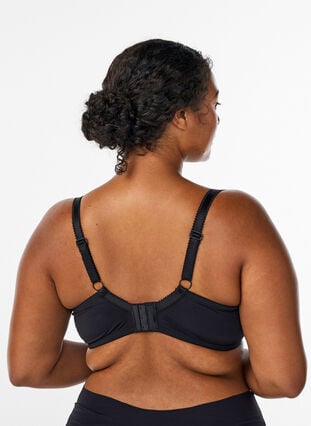 Zizzi Bøyle-BH med dyp utringning og blonder, Svart, Model image number 2