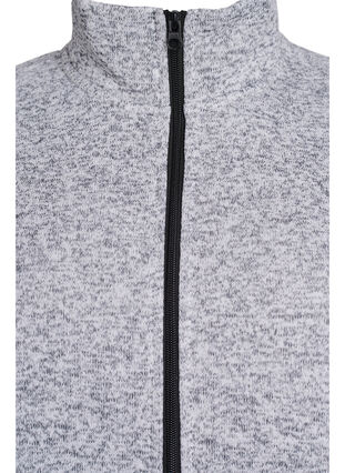 Zizzi Jersey cardigan med høy krage og glidelås, Grå, Packshot image number 2