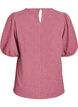 Strukturert bluse med korte ermer, Rosa, Packshot image number 1