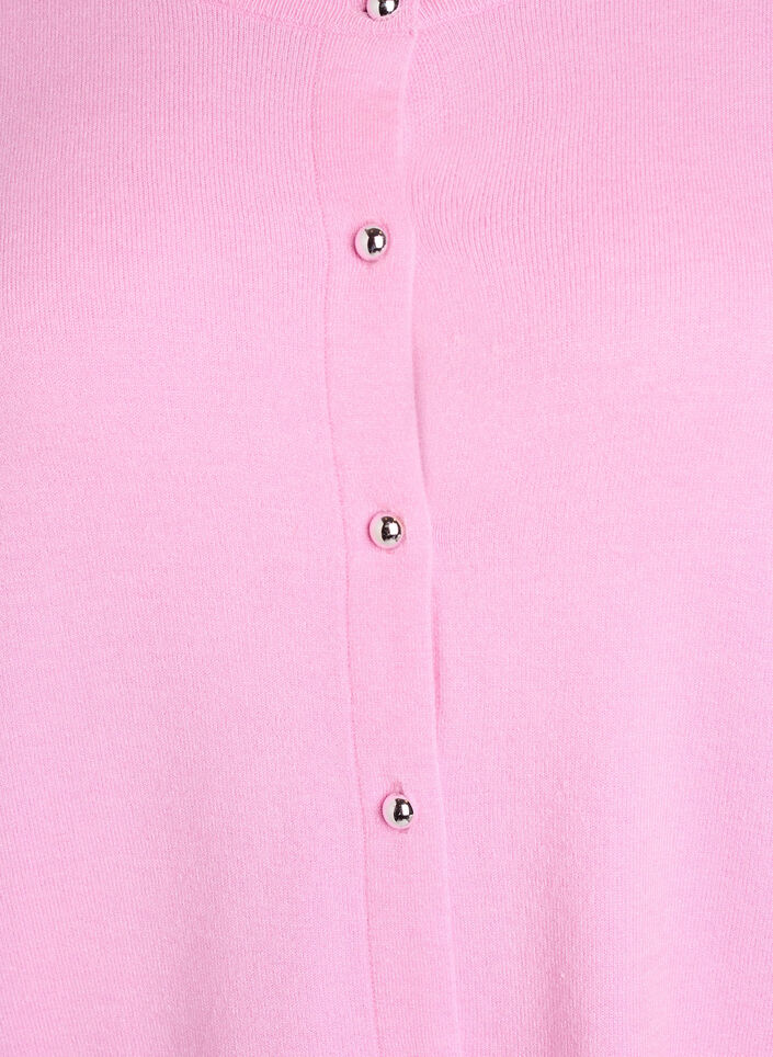Cardigan med runde knapper, Rosa, Packshot image number 2