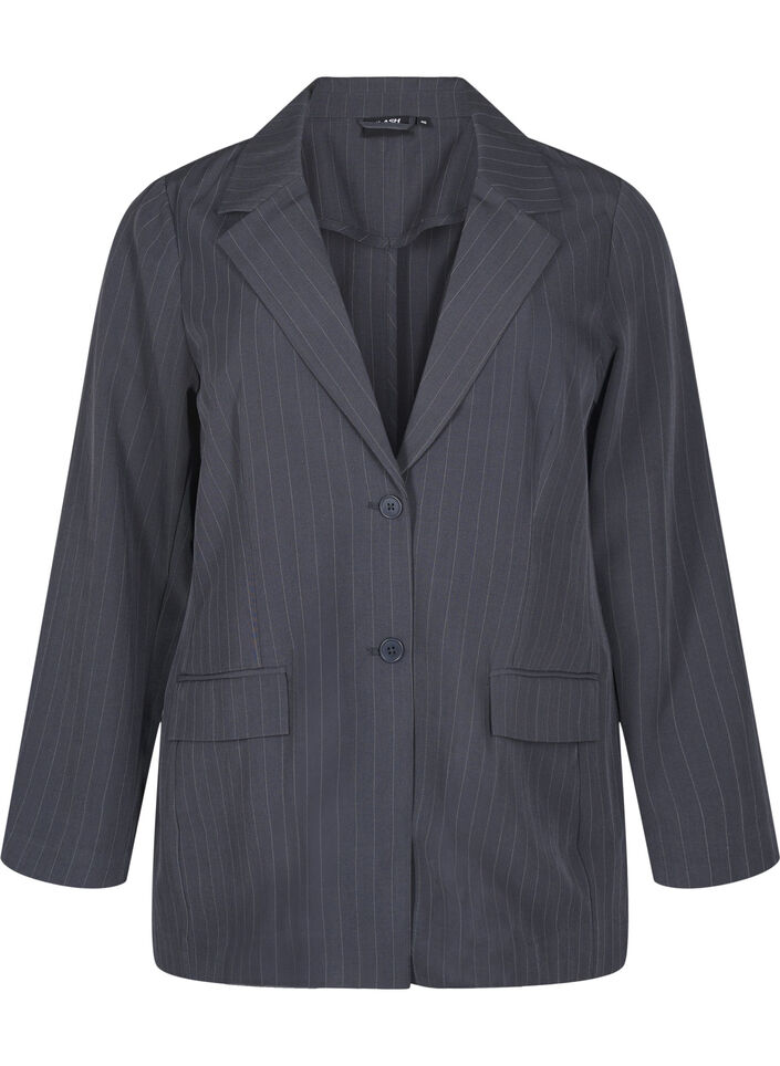 FLASH - Blazer med lommer og splitt, Grå, Packshot image number 0