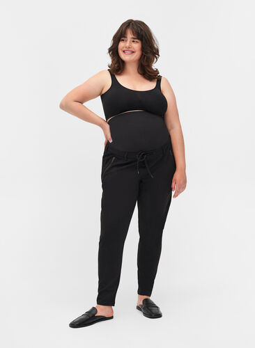 Maddison bukser til gravide med glidelås, Black, Model image number 0