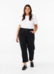 Cropped Vera jeans med rett passform, Black, Model image number 0