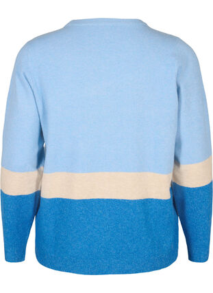 Stripete strikkegenser med rund hals, Skydiver Comb, Packshot image number 1