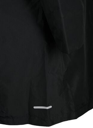 Regnjakke med avtakbar hette og refleks , Black, Packshot image number 3